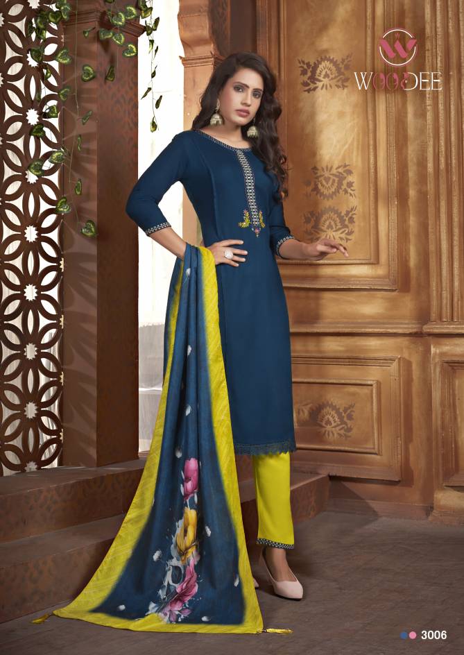 Golden Pearl Vol 3 By Woodee Rayon Designer Kurti With Bottom Dupatta Wholesale Online
